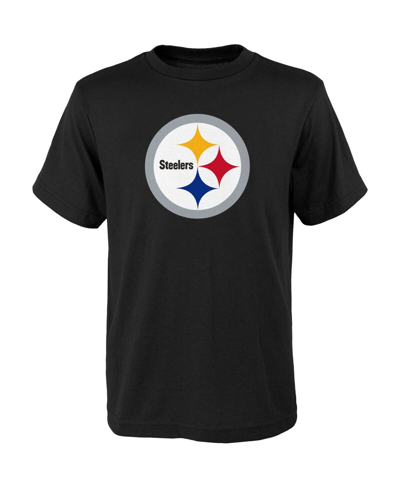 Outerstuff Kids' Big Boys And Girls Black Pittsburgh Steelers Primary Logo T-shirt