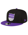 New Era Men's  Black, Purple Sacramento Kings Official Team Color 2tone 9fifty Snapback Hat In Black,purple