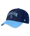 FANATICS MEN'S FANATICS DEEP SEA BLUE, LIGHT BLUE SEATTLE KRAKEN FUNDAMENTAL 2-TONE FLEX HAT