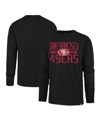 47 BRAND MEN'S '47 BRAND BLACK DISTRESSED SAN FRANCISCO 49ERS WIDE OUT FRANKLIN LONG SLEEVE T-SHIRT