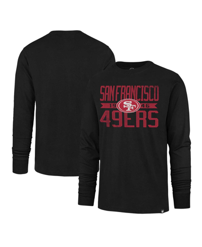 47 Brand Men's ' Black Distressed San Francisco 49ers Wide Out Franklin Long Sleeve T-shirt