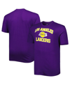 Profile Men's Purple Los Angeles Lakers Big And Tall Heart And Soul T-shirt In Purple