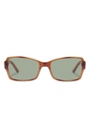 Le Specs Trance 56mm Rectangular Sunglasses In Vintage Tort