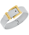 Michael Kors Gold-tone Or Two-tone Silver-tone Colby Buckle Bangle Bracelet In Two-tone