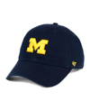 47 Brand Men's ' Navy Distressed Michigan Wolverines Vintage-like Clean Up Adjustable Hat In Navy