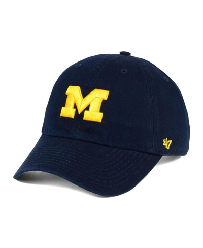 47 Brand Men's ' Navy Distressed Michigan Wolverines Vintage-like Clean Up Adjustable Hat