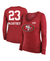Majestic Threads Brock Purdy Scarlet San Francisco 49ers Super Bowl Lviii Scoop Name & Number Tri-bl In Scarlet