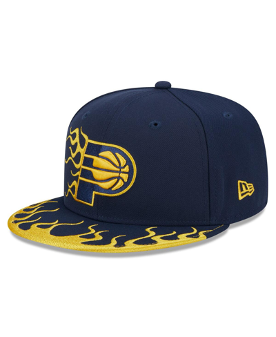 NEW ERA MEN'S NEW ERA NAVY INDIANA PACERS 2024 NBA ALL-STAR GAME RALLY DRIVE FLAMES 9FIFTY SNAPBACK HAT