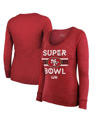 Majestic Threads  Scarlet San Francisco 49ers Super Bowl Lviii Make It Happen Tri-blend Long Sleeve In Scarlet