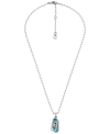 MICHAEL KORS GOLD-TONE TURQUOISE DOG TAG NECKLACE
