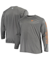 COLUMBIA MEN'S COLUMBIA CHARCOAL TEXAS LONGHORNS BIG AND TALL TERMINAL TACKLE OMNI-SHADE LONG SLEEVE RAGLAN T