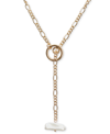 LUCKY BRAND GOLD-TONE FRESHWATER PEARL LARIAT NECKLACE, 27" + 2" EXTENDER