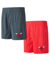 Concepts Sport Men's  Red, Charcoal Chicago Bulls Two-pack Jersey-knit Boxer Set In Red,charcoal