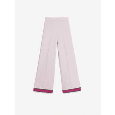 Vilagallo Beatriz Crocheted Trim Trousers In Pink