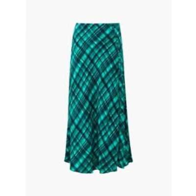French Connection Dani Check Delphine Skirt-jelly Bean Forest-73wag In Green
