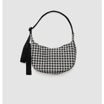 Baggu Small Nylon Crescent Bag Black&white