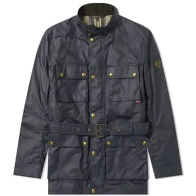 Belstaff Trialmaster Jacket Waxed Cotton Dark Navy In Blue