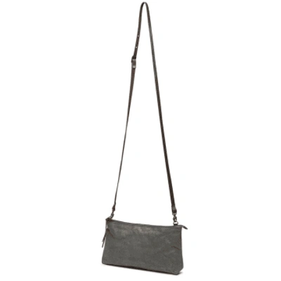Uashmama La Busta  + Tracolla Large Washable Paper Handbag In Olive/dark Grey