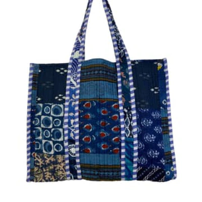 Behotribe  &  Nekewlam Tote Bag Over Sized Quilted Cotton Blue