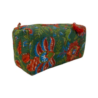 Behotribe  &  Nekewlam Cosmetic Wash Bag Cotton Green Floral