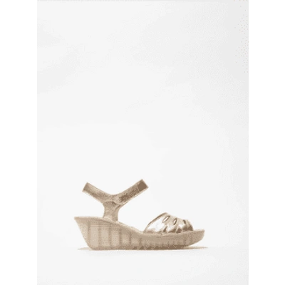 Fly London Yazi479 In Gold Sandals In Gold Leather