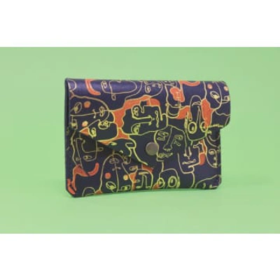 Ark Many Faces Popper Purse In Blue