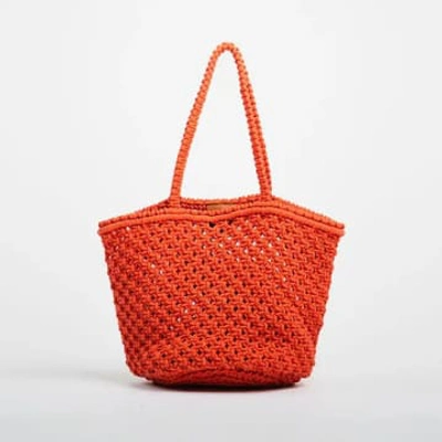 Ellyla Aiza Cotton Crochet Bag In Orange