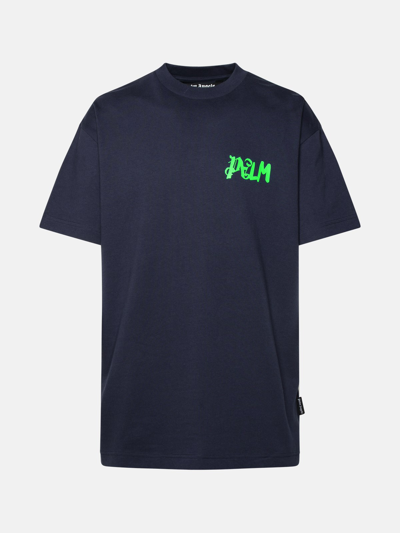Palm Angels T-shirt With I Am Lost Logo In Navy