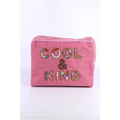 Mydoris Multicoloured Cool & Kind Letters Wash Bag In Red