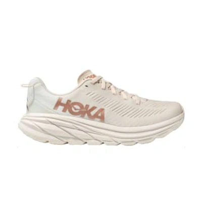 Hoka Rincon Shoes 3 Woman Eggnog/rose Gold In White