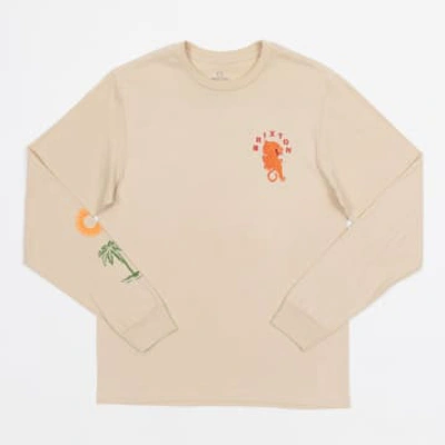 Brixton Seeks Graphic Long Sleeve T-shirt In Cream & Orange In Neutrals