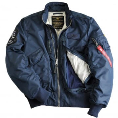 Alpha Industries Engine Flight Jacket Navy In Blue