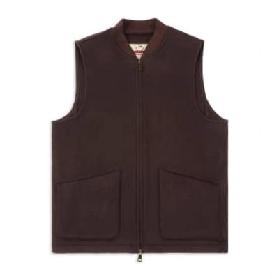 Burrows And Hare Wool Gilet In Brown