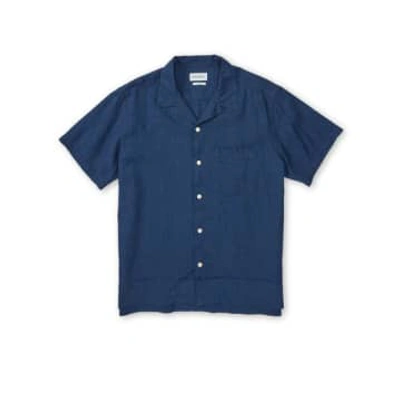 Oliver Spencer Havana Short Sleeve Shirt Lawes Navy In Blue