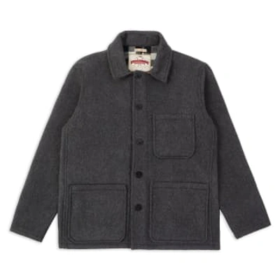 Burrows And Hare Wool Workwear Jacket In Black
