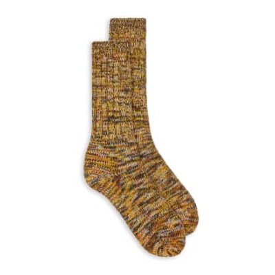 Burrows And Hare Fleck Socks In Yellow