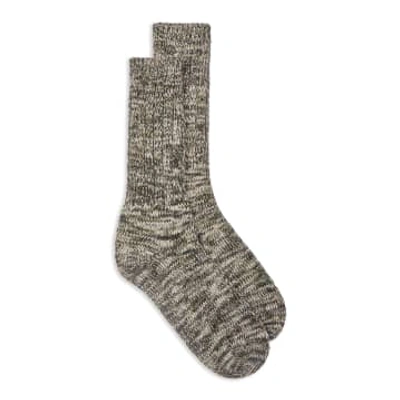 Burrows And Hare Fleck Socks In Green