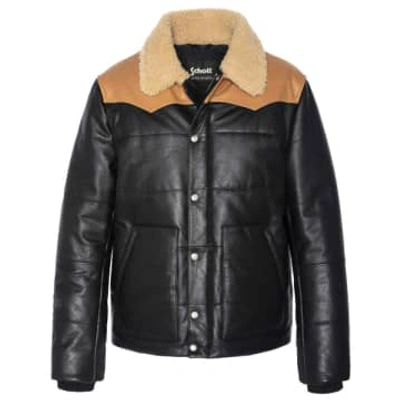 Schott Lcdayton Leather Rancher Jacket In Black
