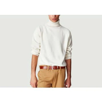 Tricot Cashmere Turtleneck In White