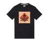 WEEKEND OFFENDER BLUE LINES GRAPHIC T SHIRT IN BLACK