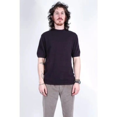 Daniele Fiesoli Boiled Wool Turtle Neck S/s T-shirt Charcoal In Black