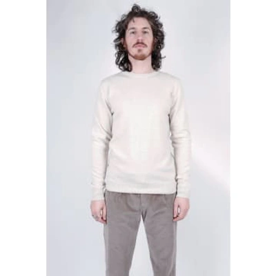 Daniele Fiesoli Italian Wool Sweatshirt Cream In Neutrals