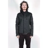 HANNES ROETHER WAXED COTTON BUTTON UP HOODIE BLACK