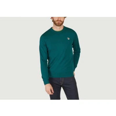 Ps By Paul Smith Logo-embroidered Organic Cotton Sweatshirt In Green