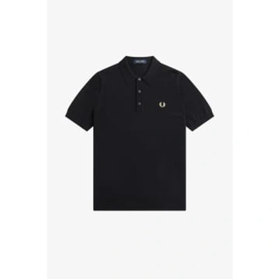 Fred Perry Classic Knitted Shirt In Black