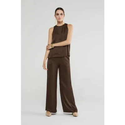 Ottod'ame Fondente Palazzo Trousers In Brown