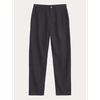 KNOWLEDGE COTTON APPAREL 700007 CALLA TAPERED MID-RISE CANVAS WORKWEAR PANTS BLACK JET