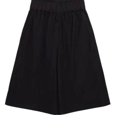 Knowledge Cotton Apparel 2050014 Eve Culotte High-rise Extra Wide Shorts Black Jet