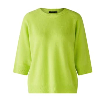 Oui Fashion Raglan Jumper Cashmere In Fluorescent Green