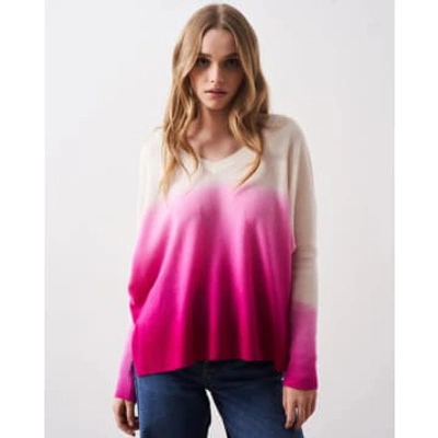 Absolut Cashmere Millie Sweater Dip Dye Rose Fl In Pink